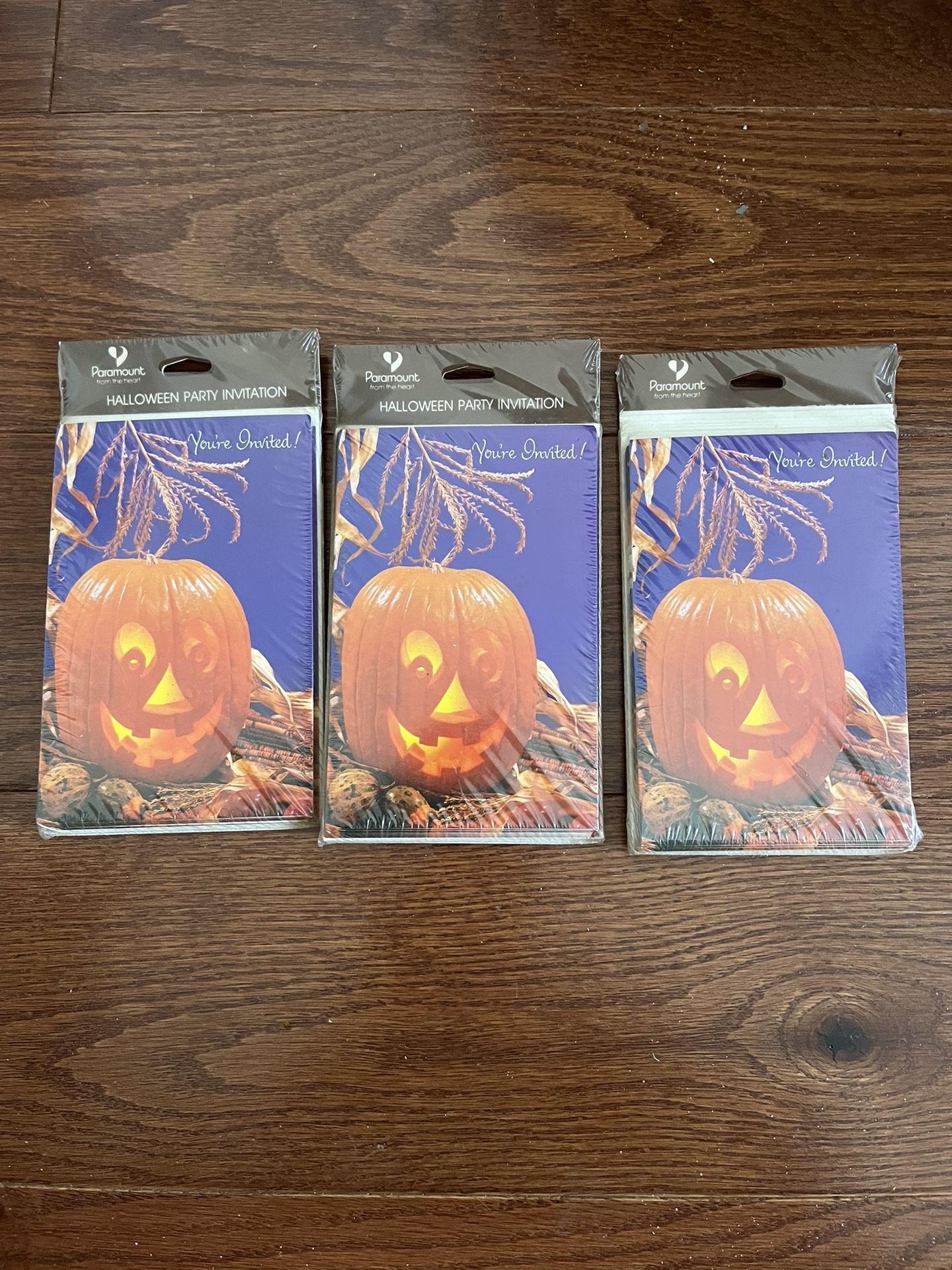 30 Paramont pumpkin Halloween party invitations with envelopes three packs of 10 each