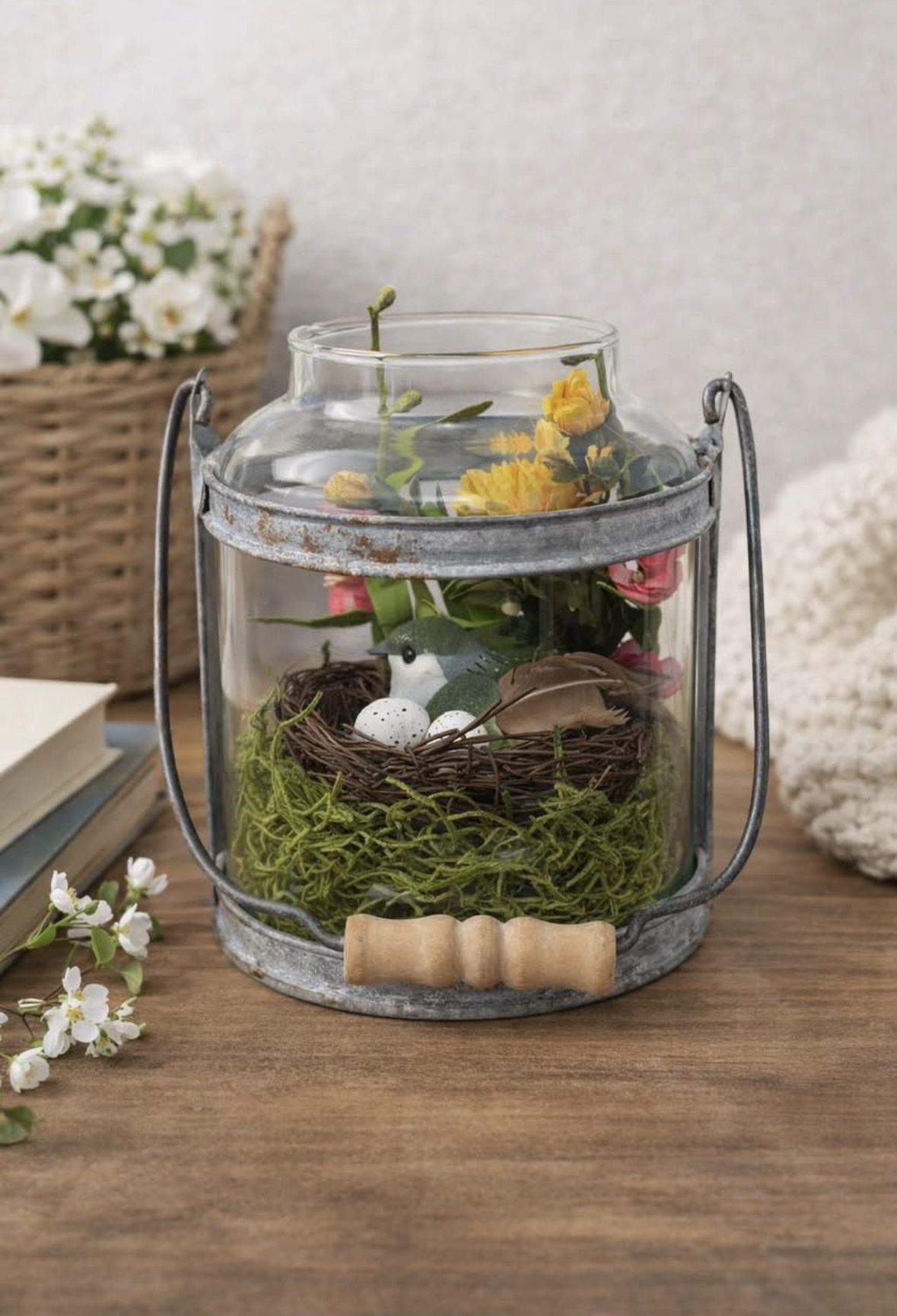 Unique Handmade Rustic Terrarium Centerpiece – One of a Kind