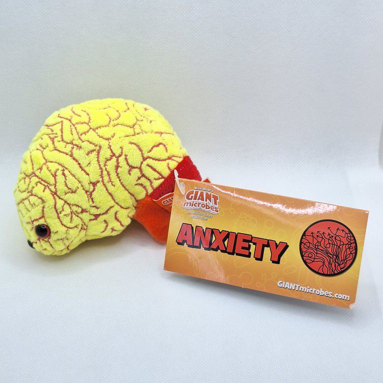 Giant Microbes ANXIETY 4" Plush Stress Ball Funny Science Mental Health Psychology
