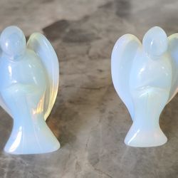 Opalite Angel 2" Statue Crystal Fairy Energy Stone Guardian Lee Sands China