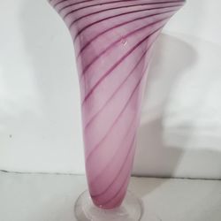 Hand-blown Amethyst Swirl Vase
