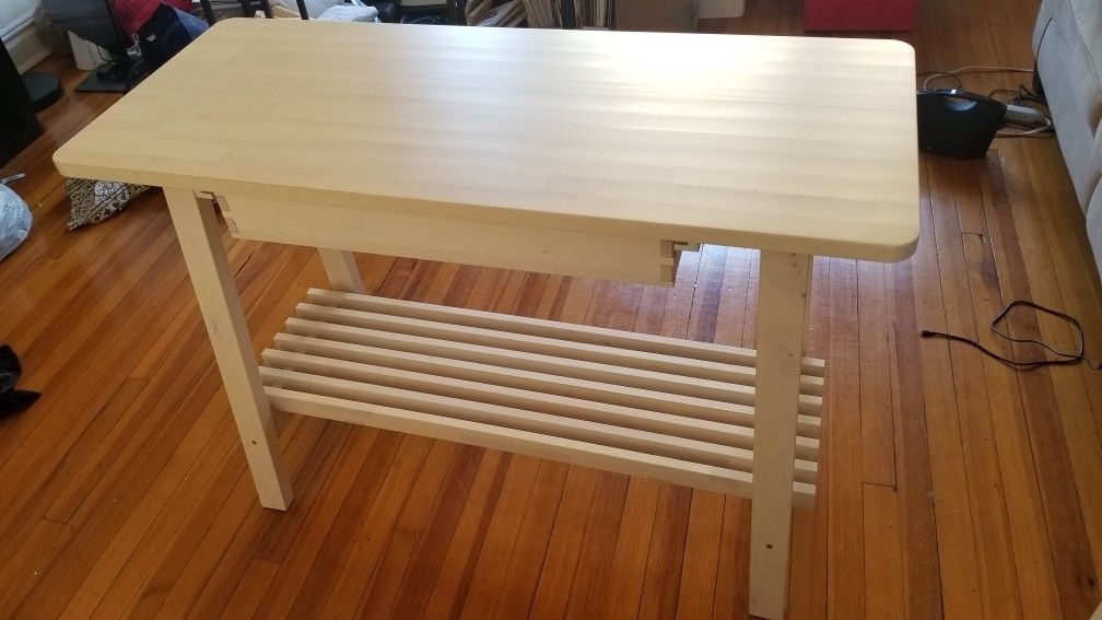 IKEA kitchen counter table w/ drawer and storage shelf