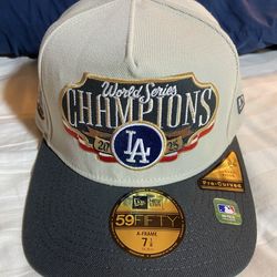 Dodgers 2025 World Series Champions Locker Room fitted hat size 7 1/8