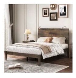 Rustic Wood Platform Bed Frame