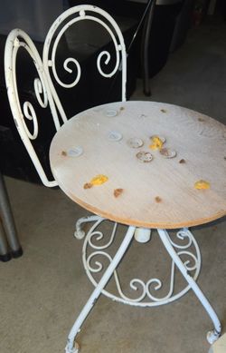 wrought iron make up chair