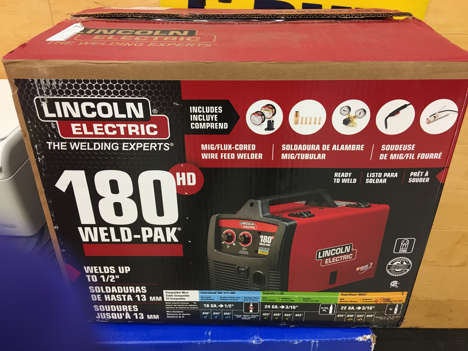 Lincoln 180 amp weld-pak 180hd mig wire feed welder new