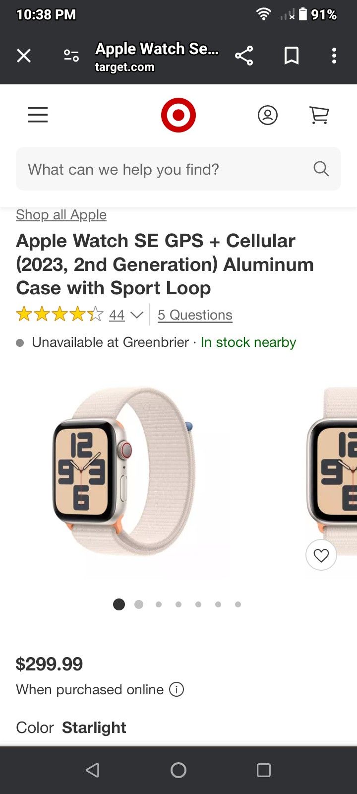 Apple Watch SE Gen For $200