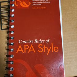 Free Concise Rules Of APA Style Manual