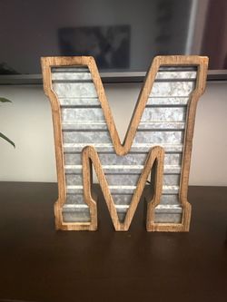Rustic Wooden Letter “M “ Wall Décor