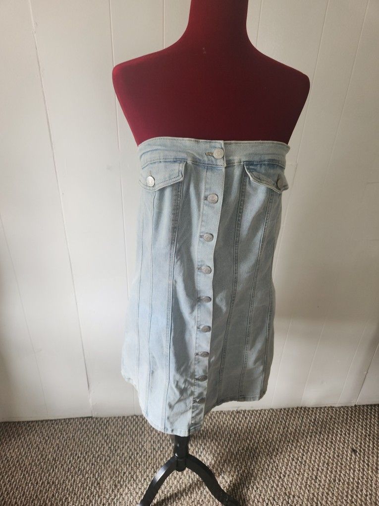 Denim Tube Dress XL