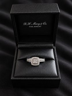 Sterling Silver Diamond Wedding Ring Set – Macy’s
