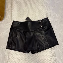 Leather Skirt w Shorts