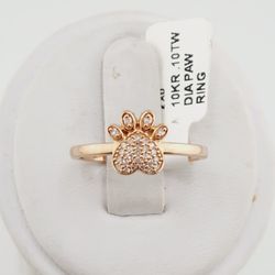 10k Rose gold diamond paw 🐾 ring