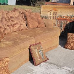 Retro Contoured "Beverly Hills" Pillow Sofa And Arm Chair 