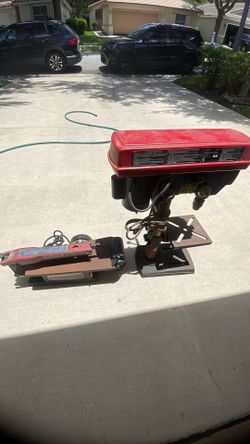 Drill press and scroll saw combo woodworking tools