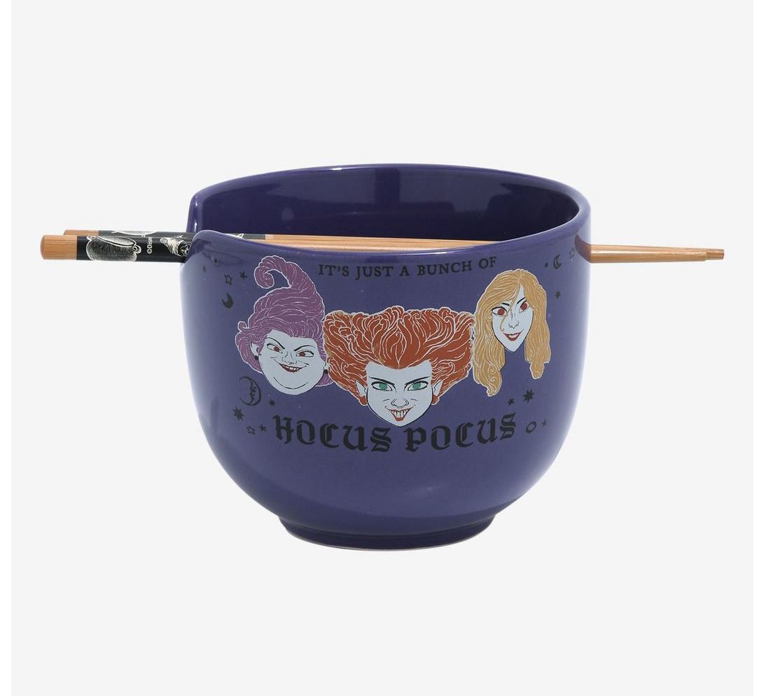 Disney Hocus Pocus Ramen Bowl& Chopsticks Sanderson Sisters Christmas Gift NEW - MULTIPLE AVAILABLE