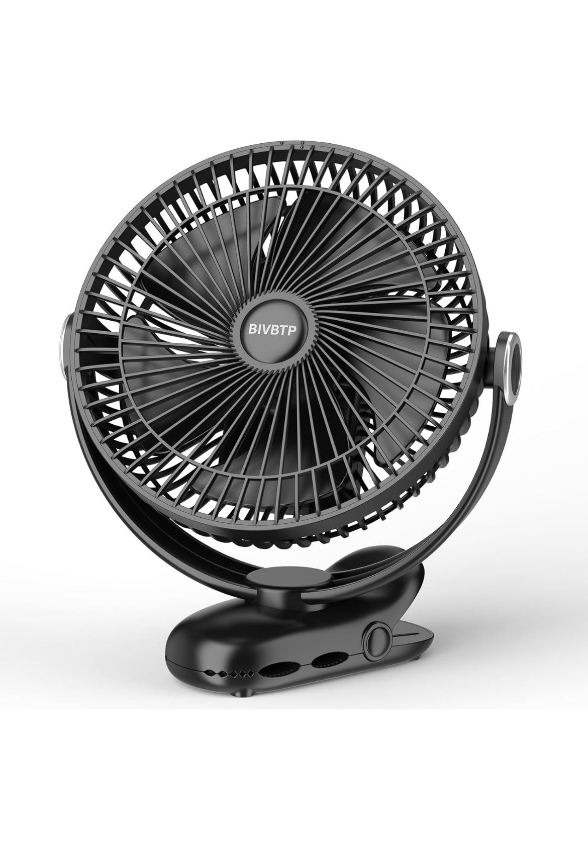12000mAh Clip on Fan Rechargeable, 8in Battery Operated Portable Fan, Ultra Quiet Personal Fan with Strong Clamp for Golf Cart,Office Desk, Treadmill,