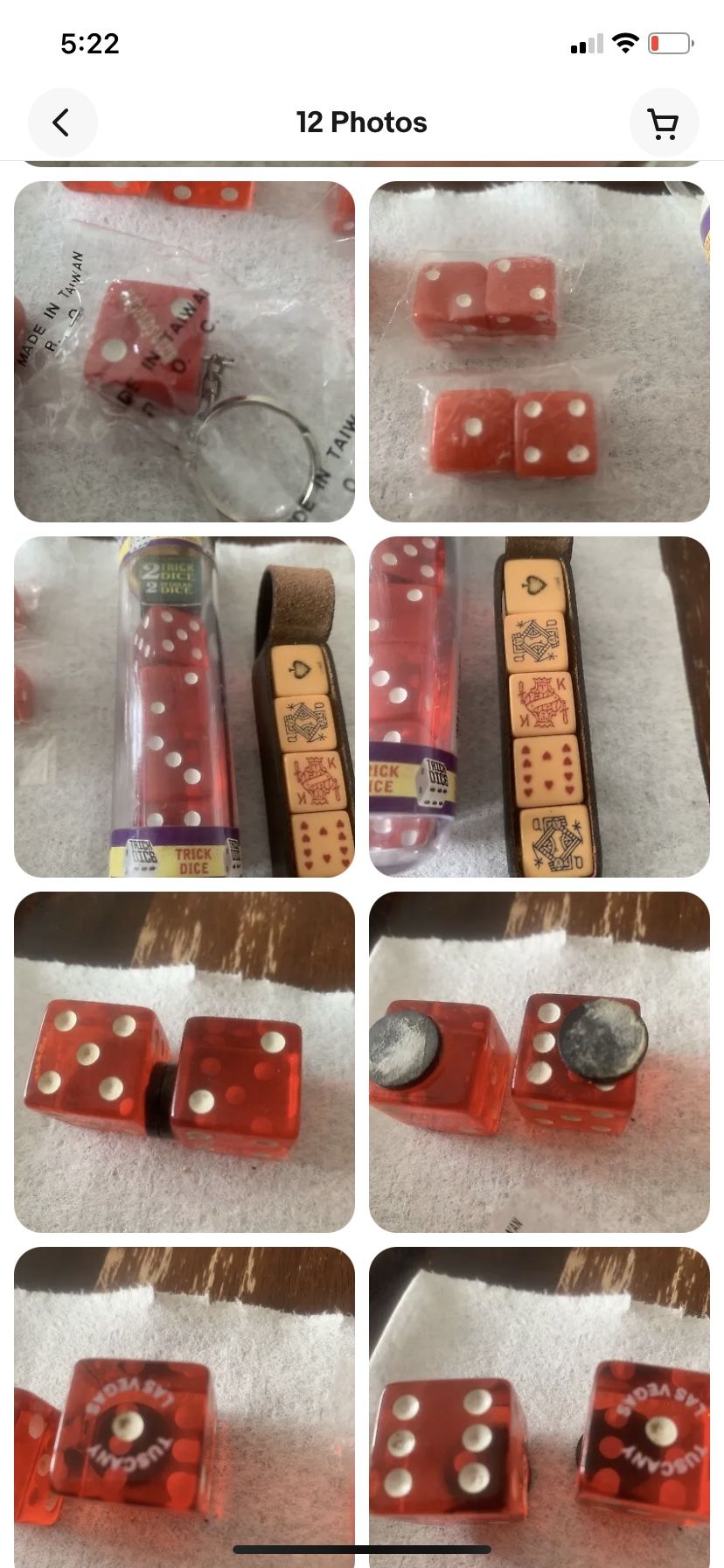 Lot Of 11 Vintage Bakelite Dice & Póker Dice