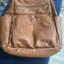 Lightly used Diaper Bag In Tan PU Leather