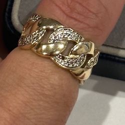 Diamond Cuban Chain Link Ring (1/2 ct. t.w.) in 14k Gold