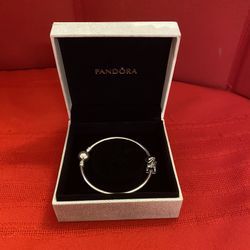 Authentic Pandora Bangle Bracelet With Charm