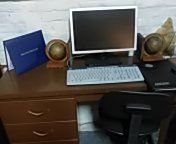 Walnut Finished Student Desk w/3 Drawers