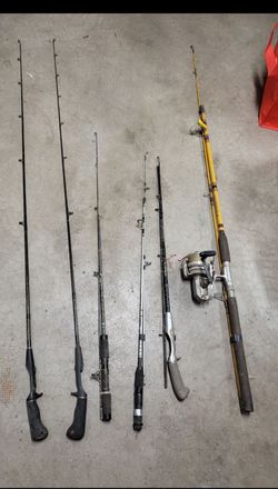 Lot of 6 Fishing Rods with Reel