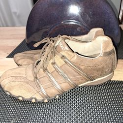 Sketchers Brown Leather Bikers Patrollers Shoes 