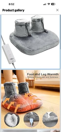 GOTOQOMO Electric Heating Foot Warmer Fast Heated Pad Ultra Soft Flannel Fleece with 12 Settings for Men and Women-NBH