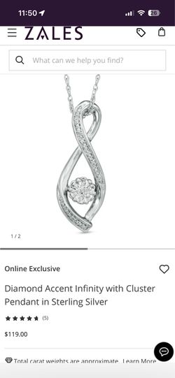 Diamond Accent Infinity with Cluster Pendant in Sterling Silver