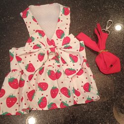 Pet Dress With Leash. New. Medium