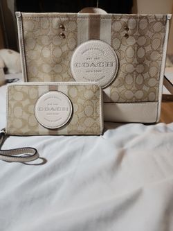 Coach Dempsey Tote Bag and Wristlet Wallet Set