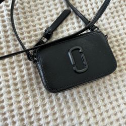 Marc Jacobs Snapshot Micro Crossbody Black on Black Mini Bag Card Case Rare