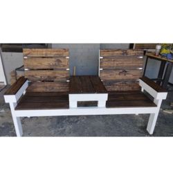 Console Bench, Dark Walnut Stain