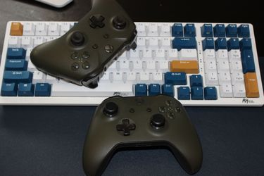 2 Genuine Microsoft Xbox One Wireless Controllers – Military Green Edition