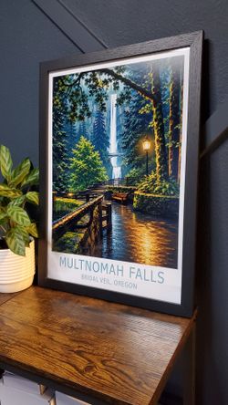 Multnomah Falls Oregon Art Print 13x19 Satin Photo Paper