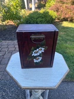 Wooden vintage box with shelves