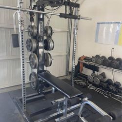 Ironmaster Smith Machine with Pec Deck and Bench 