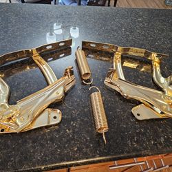 ALL GOLD HOOD HINGES AND SPRINGS FOR 2ND GEN CHEVY MONTE CARLO