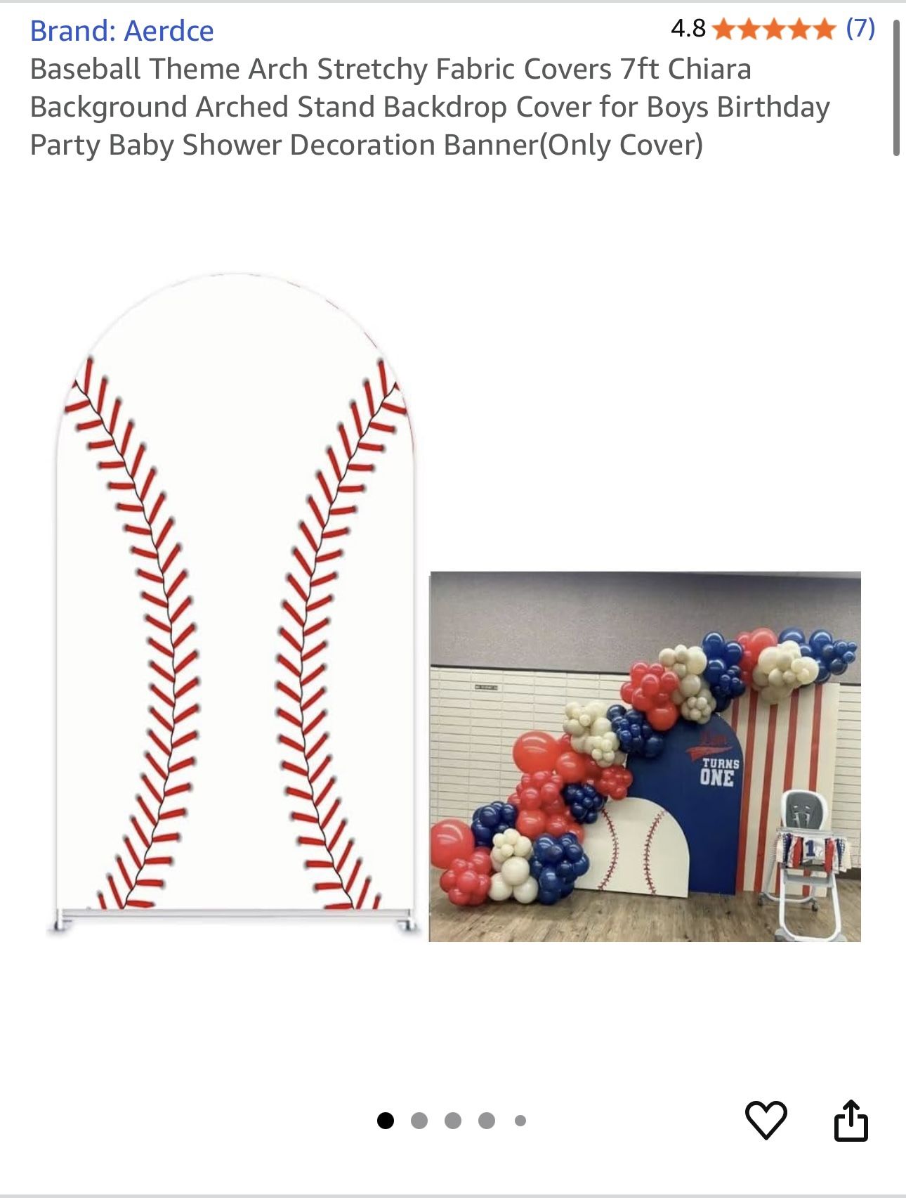 Baseball Theme Arch Cover