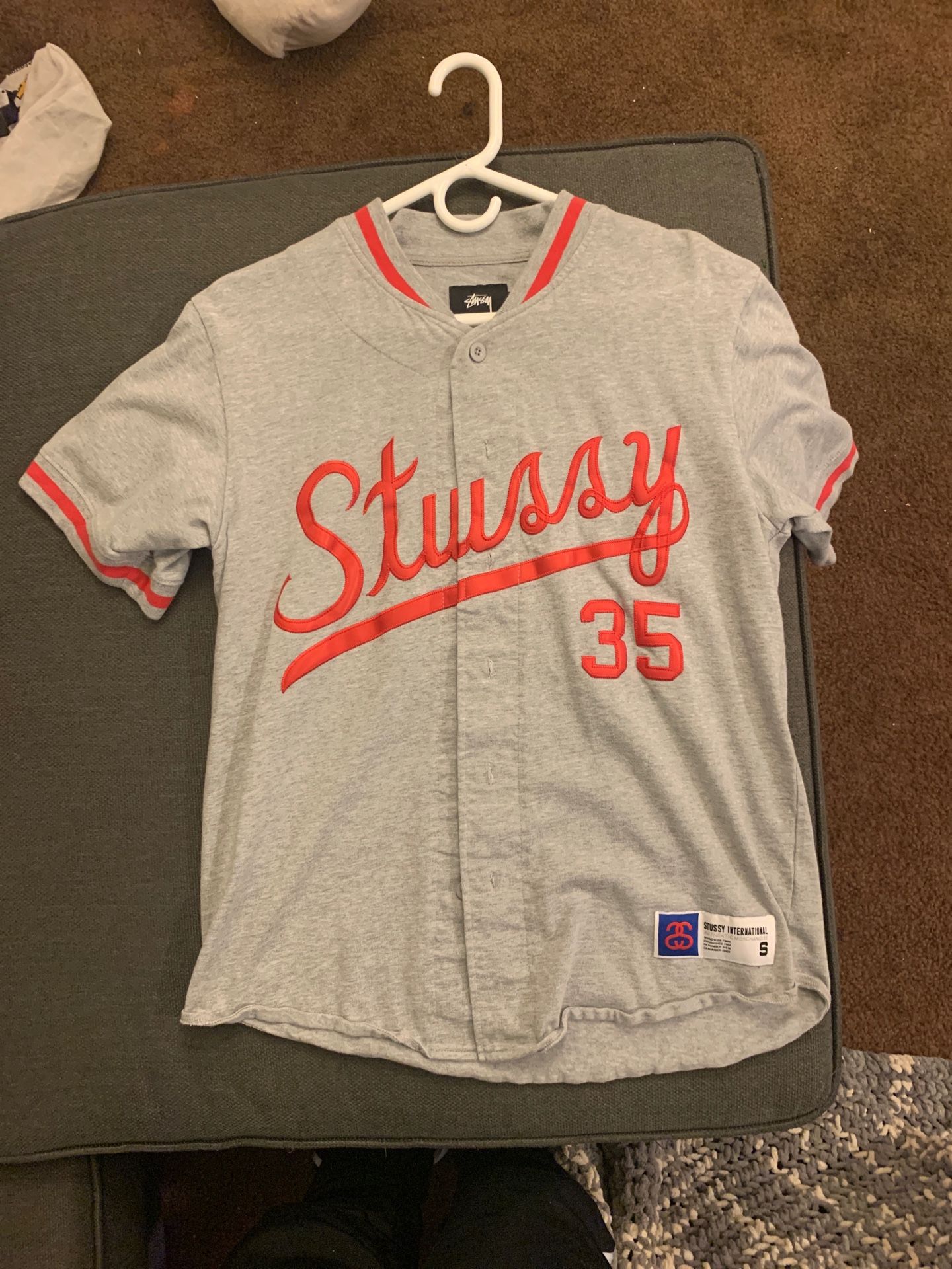 Authentic STUSSY script baseball jersey