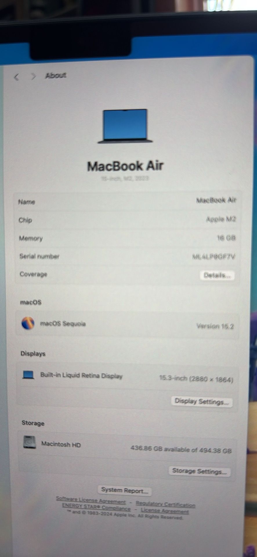 2023 Macbook Air M2 Chip