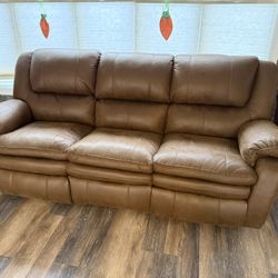 Couch/Loveseat Set - Microfiber Brown With Recliners