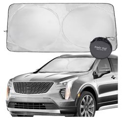 kinder Fluff Windshield Sun Shade - The Only Certified Car Sun Shade Proven to Block 99.87% UV Rays - Car Sun Shade Windshield – Patented Design for M