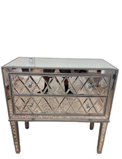 Hand Rubbed Silver Reflection Nightstand