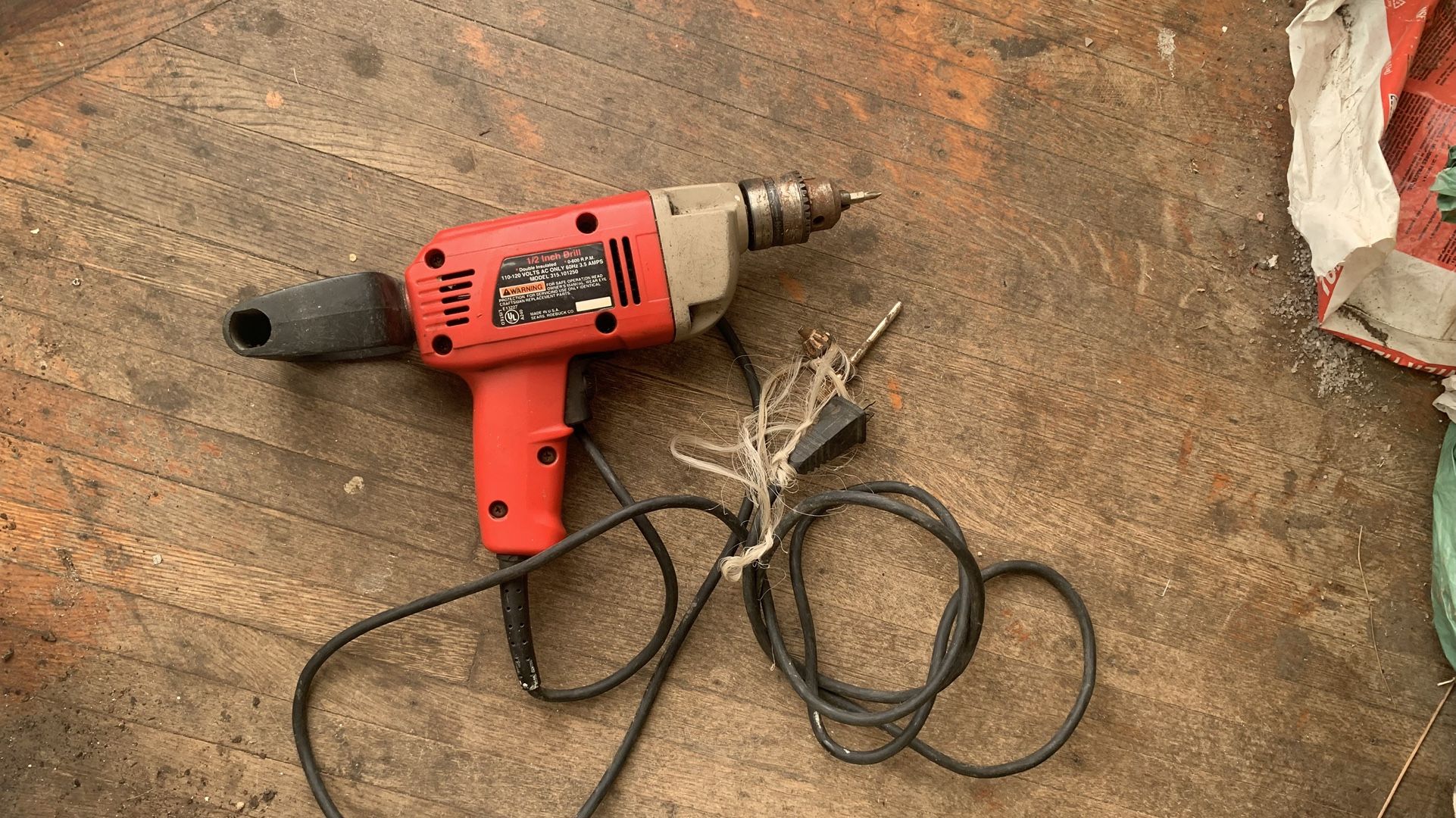 Craftsman 1/2 In Drill 3.5 Amps model 315