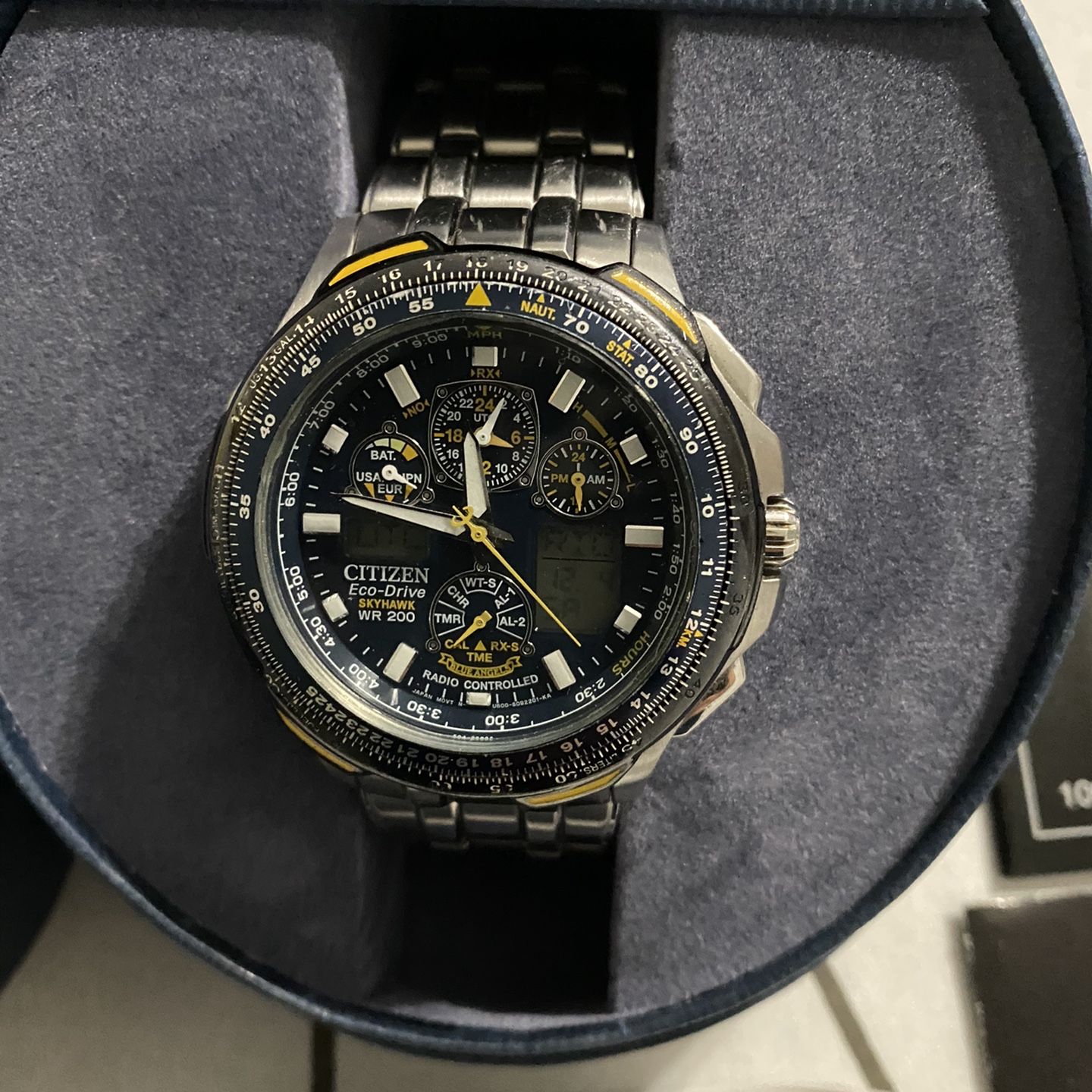 Citizen JY0040-59L Men's Blue Angels Skyhawk A.T Atomic Eco Drive Watch