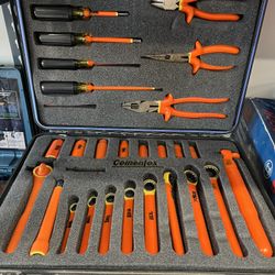 Cementex Insulated Tool Set Black Case Orange Tools