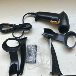 Barcode Scanner with Stand, Wired Handheld Bar Code Scanner with Adjustable Stand