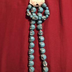 New solid turquoise skull necklace and bracelet